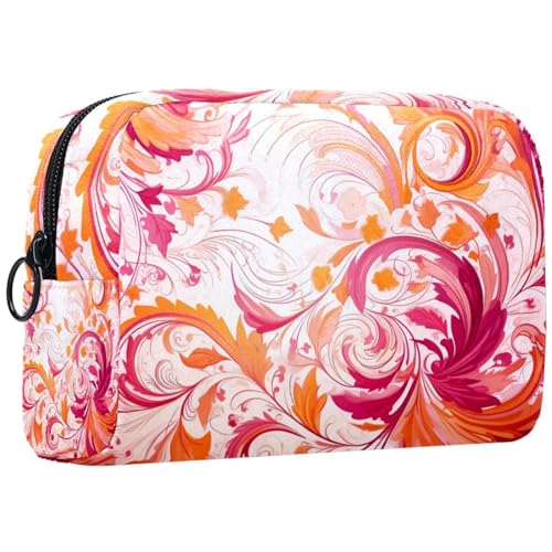 Reise Kulturbeutel,kleine Make up Tasche,Blumenblattblumen rosa,Make up Taschen für Frauen von VTGHDEEQ