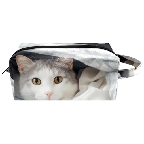 Reise Kulturbeutel,kleine Make up Tasche,Decke und Katze,Make up Taschen für Frauen von VTGHDEEQ