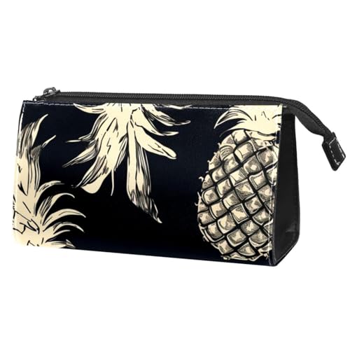 Reise Kulturbeutel,kleine Make up Tasche,schwarz weiße Graffiti Ananas,Make up Taschen für Frauen von VTGHDEEQ