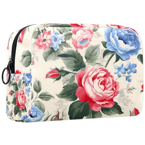 Reise Make up Tasche,Reise Kulturbeutel für Damen,Florale Rosenmalerei,Kosmetik Reisetasche von VTGHDEEQ