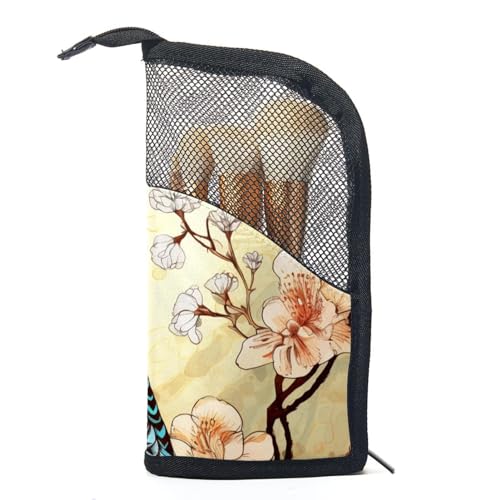 Reise Make up Tasche,Reise Kulturbeutel für Damen,Kunstvogelblume blüht,Kosmetik Reisetasche von VTGHDEEQ