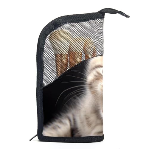 Reise Make up Tasche,Reise Kulturbeutel für Damen,Tier Katze süßes Kätzchen,Kosmetik Reisetasche von VTGHDEEQ