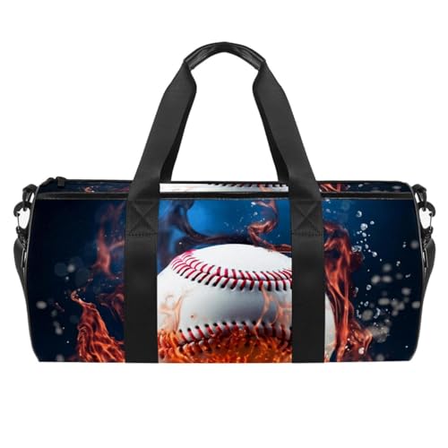 Reisetasche,Herren Sporttasche,Damen Sporttasche,Baseball Flamme Sport Wasser,Sporttasche von VTGHDEEQ