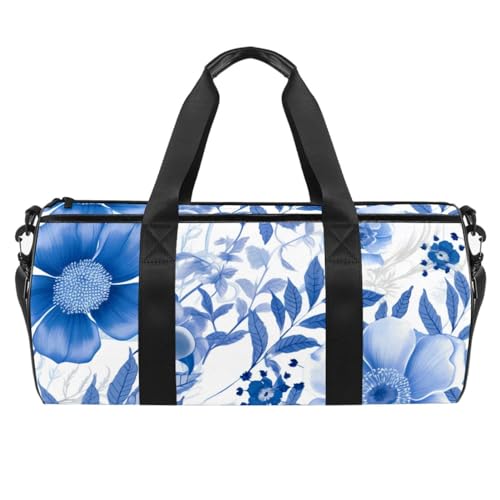 Reisetasche,Herren Sporttasche,Damen Sporttasche,Blaue Frühlingsblumen Pfingstrose,Sporttasche von VTGHDEEQ