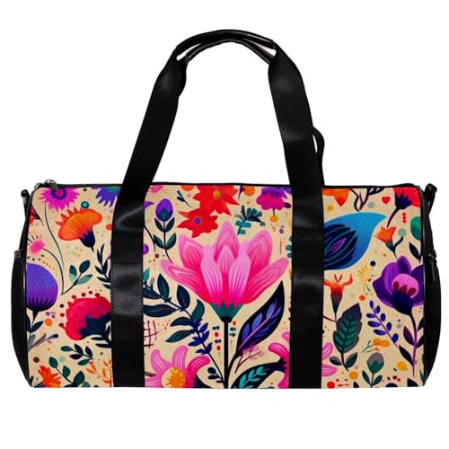 Reisetasche,Herren Sporttasche,Damen Sporttasche,Blumenmuster Farbe Pflanze,Sporttasche von VTGHDEEQ