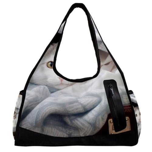 Reisetasche,Herren Sporttasche,Damen Sporttasche,Decke und Katze,Sporttasche von VTGHDEEQ