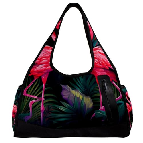 Reisetasche,Herren Sporttasche,Damen Sporttasche,Flamingo Palme tropisch,Sporttasche von VTGHDEEQ