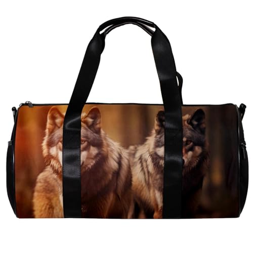 Reisetasche,Herren Sporttasche,Damen Sporttasche,Herbstwaldwolf,Sporttasche von VTGHDEEQ