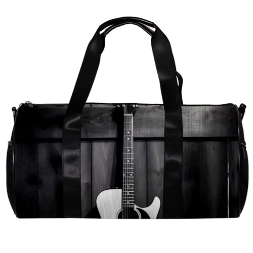 Reisetasche,Herren Sporttasche,Damen Sporttasche,Schwarz Weiß Gitarre,Sporttasche von VTGHDEEQ