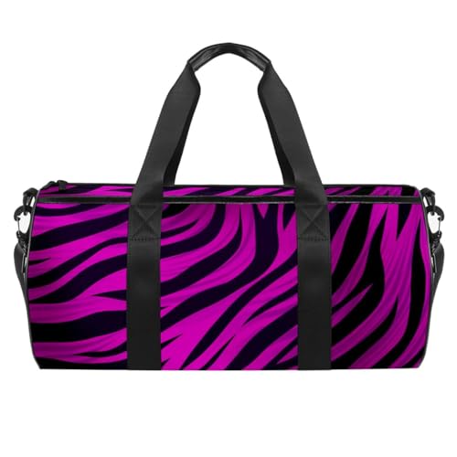 Sporttaschen für Damen,Reisetasche für Reisen,Lila Streifen des tierischen Zebras,Sporttasche für Herren von VTGHDEEQ