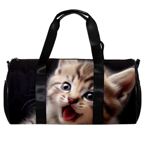 Sporttaschen für Damen,Reisetasche für Reisen,Tier Katze süßes Kätzchen,Sporttasche für Herren von VTGHDEEQ