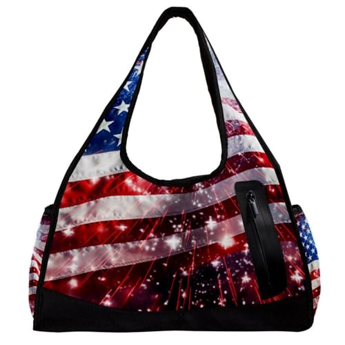 Sporttaschen für Damen,Reisetasche für Reisen,amerikanische Flagge feiern Feiertage,Sporttasche für Herren von VTGHDEEQ