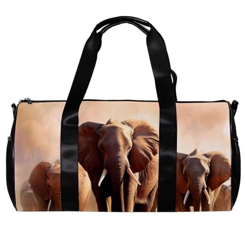 Sporttaschen für Herren,Reisetaschen für Damen,Afrikanisches Elefantentier,Trainingstasche von VTGHDEEQ