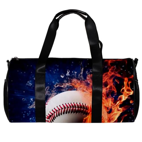 Sporttaschen für Herren,Reisetaschen für Damen,Baseball Flamme Sport Wasser,Trainingstasche von VTGHDEEQ