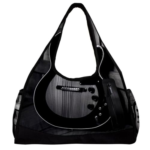 Sporttaschen für Herren,Reisetaschen für Damen,Schwarz Weiß Gitarre,Trainingstasche von VTGHDEEQ