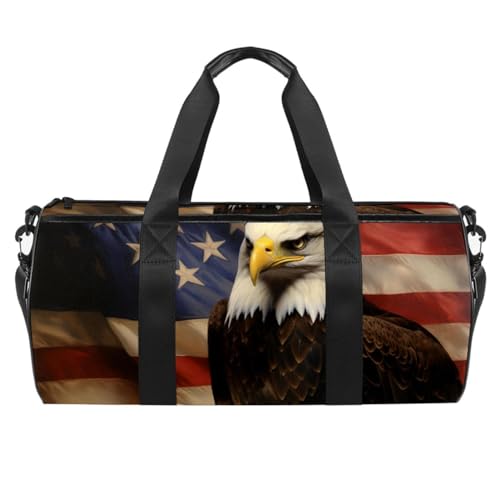 Sporttaschen für Herren,Reisetaschen für Damen,Vogel Adler der amerikanischen Flagge,Trainingstasche von VTGHDEEQ