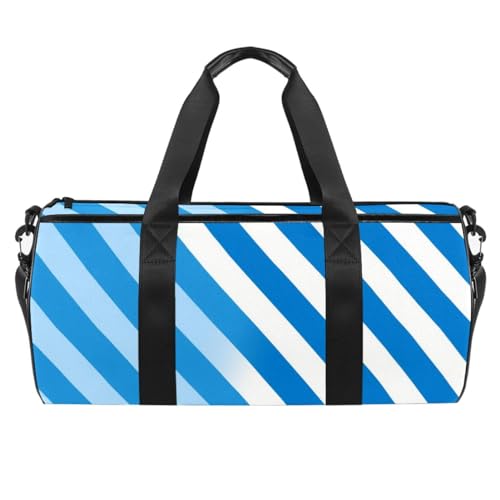 Sporttaschen für Herren,Reisetaschen für Damen,blau weißer Streifen,Trainingstasche von VTGHDEEQ