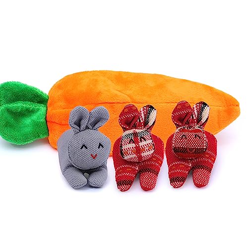 Hide-and-Seek Hasen im Karottenbeutel Hasen in Karotten-Geldbörse Ostern Reißverschluss Geldbörse Tasche, Grau, Rot, Rot von VTIDOBE