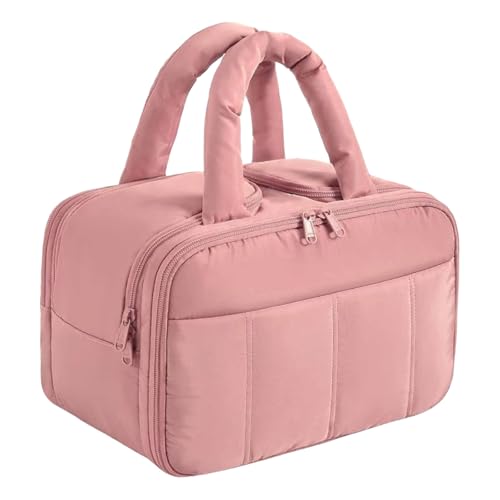 VTIDOBE Große Reise-Kulturbeutel, praktisches Make-up, organisiert für Damen, Kosmetiktaschen mit Griff und mehreren Fächern, Pk, Modern von VTIDOBE