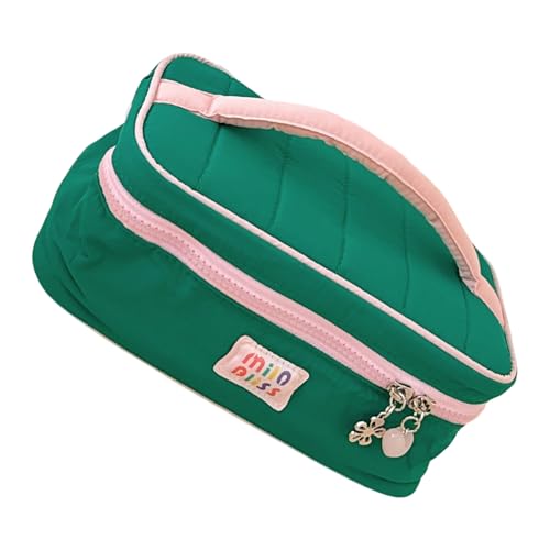 VTIDOBE Multifunktionaler Reise-Kosmetik-Organizer mit mehreren Fächern, großes Fassungsvermögen, praktische Make-up-Tasche für lange Reisen, Gn, Modern von VTIDOBE