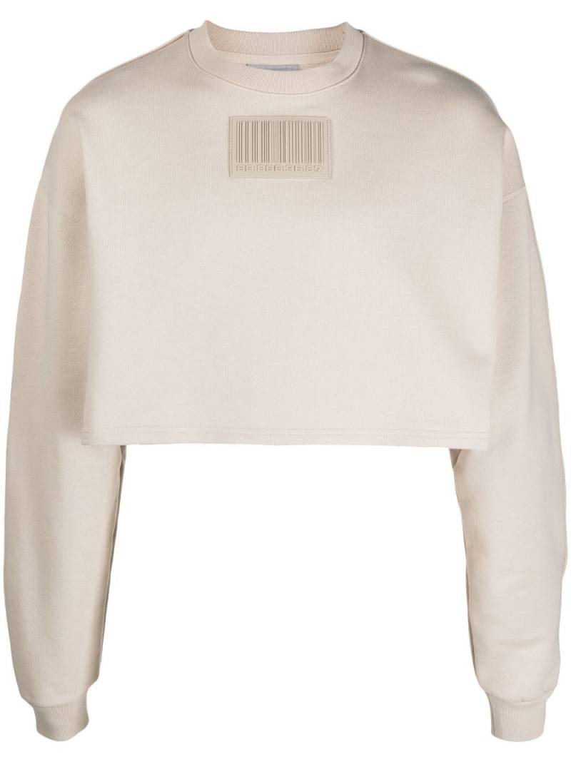 VTMNTS Cropped-Sweatshirt mit Barcode-Patch - Nude von VTMNTS