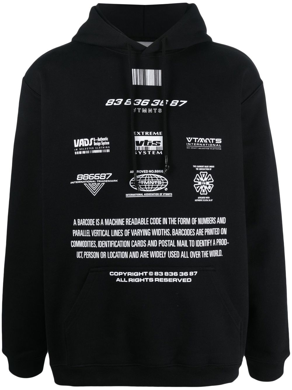 VTMNTS Hoodie mit grafischem Print - Schwarz von VTMNTS