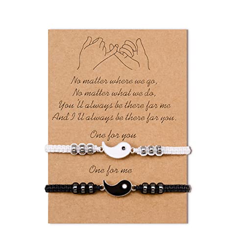 VU100 2 PCS Yin Yang Armband Tai Chi Armband Gewebtes Verstellbares Freundschaft Armband,Passendes Armband Paare Partner bester Freund Damen Herren Armband VU100 2 PCS Yin Yang Armband Tai Chi Armband Gewebtes Verstellbares Freundschaft Armband,Passendes Armband Paare Partner bester Freund Damen Herren Armband von VU100