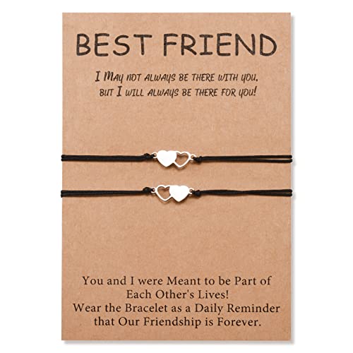 VU100 2 Stück Freundschaftsarmband Long Distance Adjustable Matching Promise Armband Geschenk Geeignet für beste Freunde Paare Schwestern Familie Damen von VU100