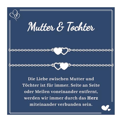 VU100 2 Stück Mutter Tochter Armband Mutter Tochter Geschenk 316L Herzform Edelstahlarmband Geburtstag Geschenk für Mutter Tochter Mädchen VU100 2 Stück Mutter Tochter Armband Mutter Tochter Geschenk 316L Herzform Edelstahlarmband Geburtstag Geschenk für Mutter Tochter Mädchen von VU100