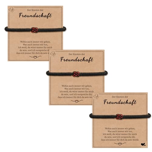 VU100 3Stück Freundschaftsarmbänder Bester Freund Armband Geschenk für Freund Schwestern Glücksarmband Geburtstag Geschenk für Schwestern Bester Freunde Männer Damen von VU100