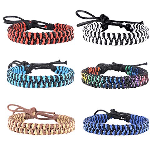 VU100 6 Stücke Gewebte Freundschaft Armbänder für Männer Damen Handgefertigtes Seil Geflochtenes Armband von VU100