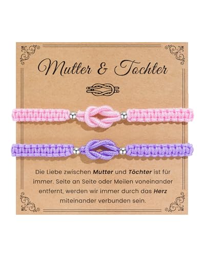 VU100 Geschenke für Mutter Tochter Mama Armband Schulkind 2025 Mädchen Armband Muttertags Weihnachts Geburtstags Einschulungs Schulanfang Geschenke für Tochter Mädchen Mutter Mama von VU100