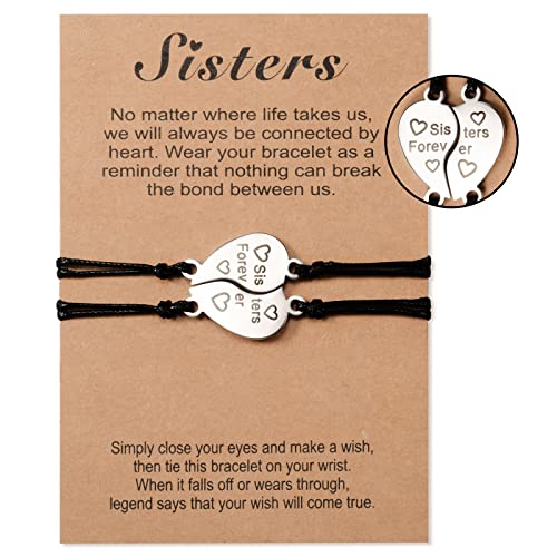 VU100 Schwester Armband Für 2 Freundschaft Passende Herz Armbänder Geschenk für Beste Freundin Teen Mädchen Schwestern Frauen von VU100