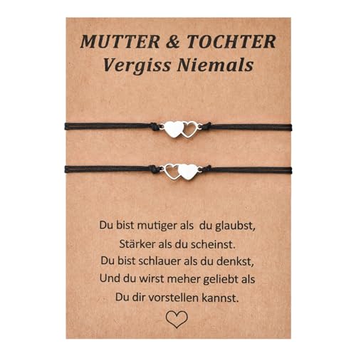 VU100 2pcs Mutter Tochter Armband Mutter Tochter Geschenk Tochter Geschenk von Mama herzförmig Edelstahl verstellbar Mutter Tochter Armband für Mama Tochter Mädchen VU100 2pcs Mutter Tochter Armband Mutter Tochter Geschenk Tochter Geschenk von Mama herzförmig Edelstahl verstellbar Mutter Tochter Armband für Mama Tochter Mädchen von VU100