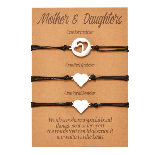 VU100 Mutter Tochter Armband Sets Für 3 Herz Armbänder Wish Schmuck Geschenk für MamaTochter Frauen Mädchen Muttertag Geburtstag von VU100