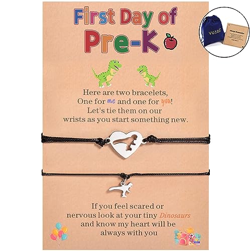 VU100 Mutter Tochter Sohn Armbänder Geschenke Dinosaurier Armbänder für Junge Mädchen Geschenke Zurück zu Schule Armbänder Erster Tag der Vorschule Geschenke Trennungsangst Geschenke für Mama Enkelin von VU100