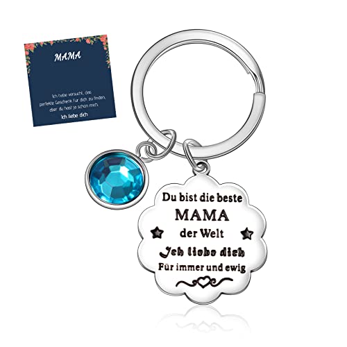 VU100 Muttertag Schlüsselanhänger Geschenk für Mama Mutter Schlüsselanhänger Geschenk von Tochter Sohn für Mama Geschenk für Sie 316L Edelstahl Schlüsselanhänger Geburtstag Geschenk für Mama Frauen von VU100