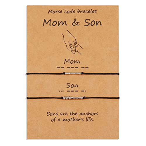 VU100 Satz von 2 Armband Morse Code Geburtstagsgeschenk Schmuckgeschenk Handgefertigt für Mutter und Sohn VU100 Satz von 2 Armband Morse Code Geburtstagsgeschenk Schmuckgeschenk Handgefertigt für Mutter und Sohn von VU100