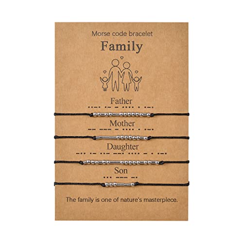 VU100 Set von 4 Armbinde Morse code Vatertag Geschenk Schmuck Geschenk Vatertag Geschenk handgefertigt für Vater Mutter Tochter Sohn Familie VU100 Set von 4 Armbinde Morse code Vatertag Geschenk Schmuck Geschenk Vatertag Geschenk handgefertigt für Vater Mutter Tochter Sohn Familie von VU100