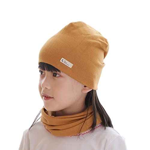 VUCDXOP Baby Beanie Mütze Loop Schal Set Jungen Mädchen Beanie Hüte + Schlauchschal 2er Set, Herbst Winter Weich Baumwolle Beanie Mütze Hut Halstuch Nackenwärmer Rundschal Halstuch Set von VUCDXOP