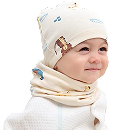 VUCDXOP Baby Kinder Baumwolle Mütze Schal Set Winter Jungen Mädchen Beanie Hüte + Schlauchschal 2er Set Herbst Winter Weich Baumwolle Beanie Mütze Hut Halstuch Rundschal Nackenwärmer Set von VUCDXOP