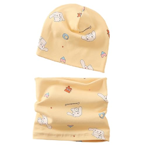 VUCDXOP Baby Kinder Baumwolle Mütze Schal Set Winter Jungen Mädchen Beanie Hüte + Schlauchschal 2er Set Herbst Winter Weich Baumwolle Beanie Mütze Hut Halstuch Rundschal Nackenwärmer Set von VUCDXOP