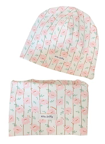 VUCDXOP Baby Kinder Baumwolle Mütze Schal Set Winter Jungen Mädchen Beanie Hüte + Schlauchschal 2er Set Herbst Winter Weich Baumwolle Beanie Mütze Hut Halstuch Rundschal Nackenwärmer Set von VUCDXOP