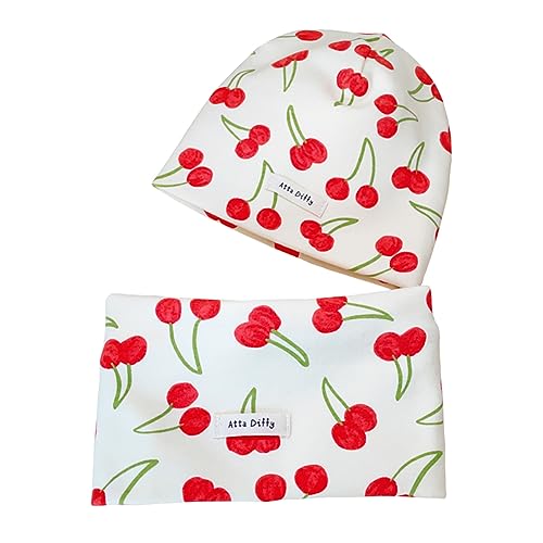 VUCDXOP Baby Kinder Baumwolle Mütze Schal Set Winter Jungen Mädchen Beanie Hüte + Schlauchschal 2er Set Herbst Winter Weich Baumwolle Beanie Mütze Hut Halstuch Rundschal Nackenwärmer Set von VUCDXOP