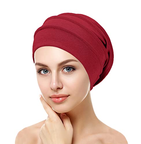 VUCDXOP Damen Turban Elastisch Bandana Kopftuch Sommer Hut Chemo Kopfbedeckungen Headwear Muslim Kopftuch Turban Mütze Beanie Kopf Schal Hut von VUCDXOP