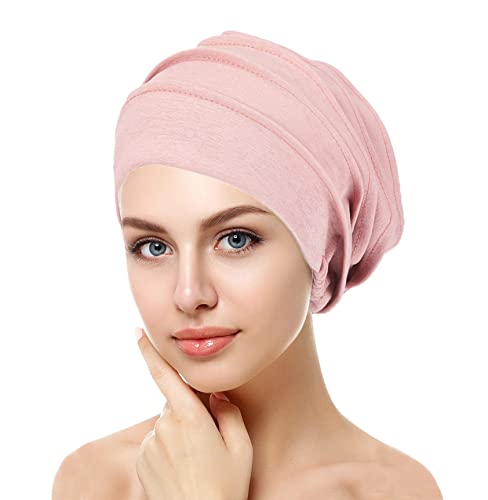 VUCDXOP Damen Turban Elastisch Bandana Kopftuch Sommer Hut Chemo Kopfbedeckungen Headwear Muslim Kopftuch Turban Mütze Beanie Kopf Schal Hut von VUCDXOP