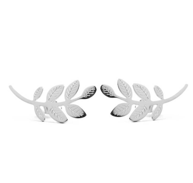VUCH Ohrring-Set Schöne Stahlohrringe Leaves Silber von VUCH