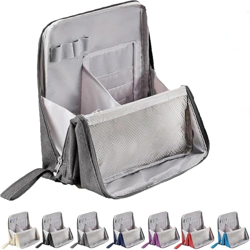 Stehende Make-up-Tasche, Make-up-Tasche mit mehreren Fächern, Make-up-Organizer, Reise-Aufbewahrungskoffer, Kosmetiktaschen mit geräumigem vertikalem Design für Frauen und Mädchen, Reise-Kulturartikel von VUKHWX