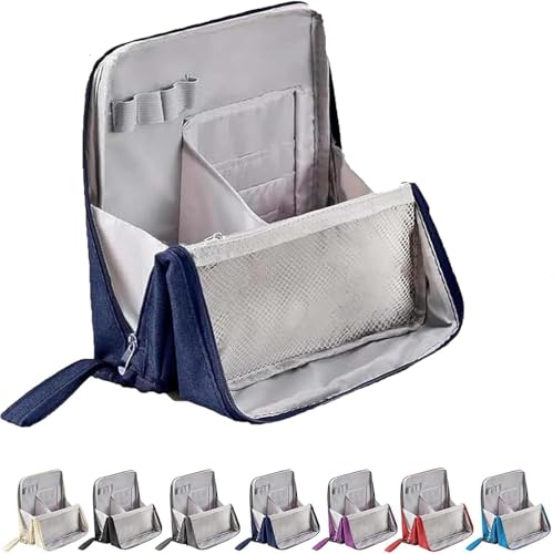 Stehende Make-up-Tasche, Make-up-Tasche mit mehreren Fächern, Make-up-Organizer, Reise-Aufbewahrungskoffer, Kosmetiktaschen mit geräumigem vertikalem Design für Frauen und Mädchen, Reise-Kulturartikel von VUKHWX