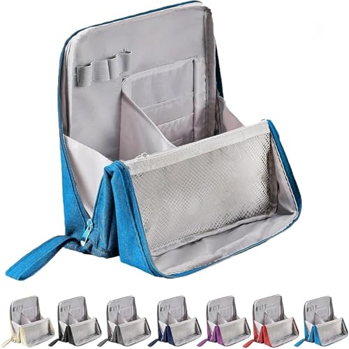 Stehende Make-up-Tasche, Make-up-Tasche mit mehreren Fächern, Make-up-Organizer, Reise-Aufbewahrungskoffer, Kosmetiktaschen mit geräumigem vertikalem Design für Frauen und Mädchen, Reise-Kulturartikel von VUKHWX